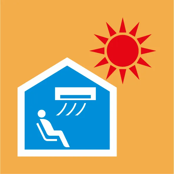 <p>クーリングシェルター(<ruby>指定暑熱避難施設<rt>していしょねつひなんしせつ</rt></ruby>)って知ってる？</p>
についての画像